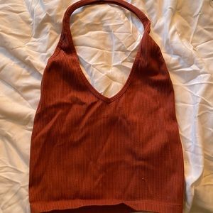 brick red urban outfitters out from under halter top